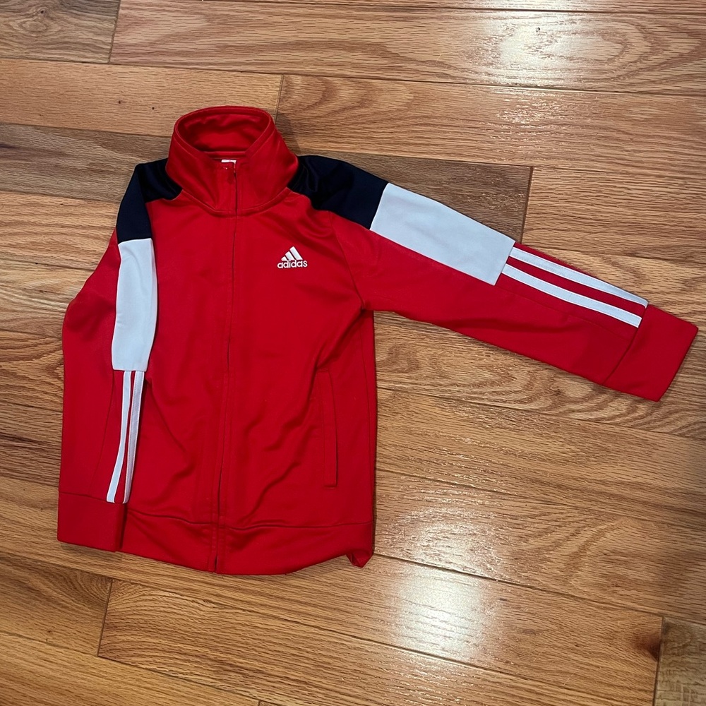 Adidas Zip Jacket, Red, Size 5